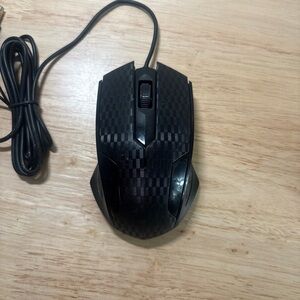 iMicro OPTICAL MOUSE Wired USB MO-159U Scroll Whell Black Carbon Fiber Design
